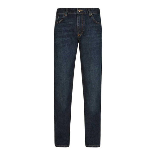 Weird Fish Matrix Classic denim jeans in dark blue, straight-leg front view