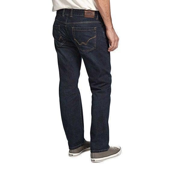 Weird Fish Matrix Classic denim jeans in dark blue, rear view, worn by a man