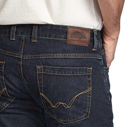 Weird Fish Matrix Classic Denim Jeans dark blue with rear pockets and branded leather patch