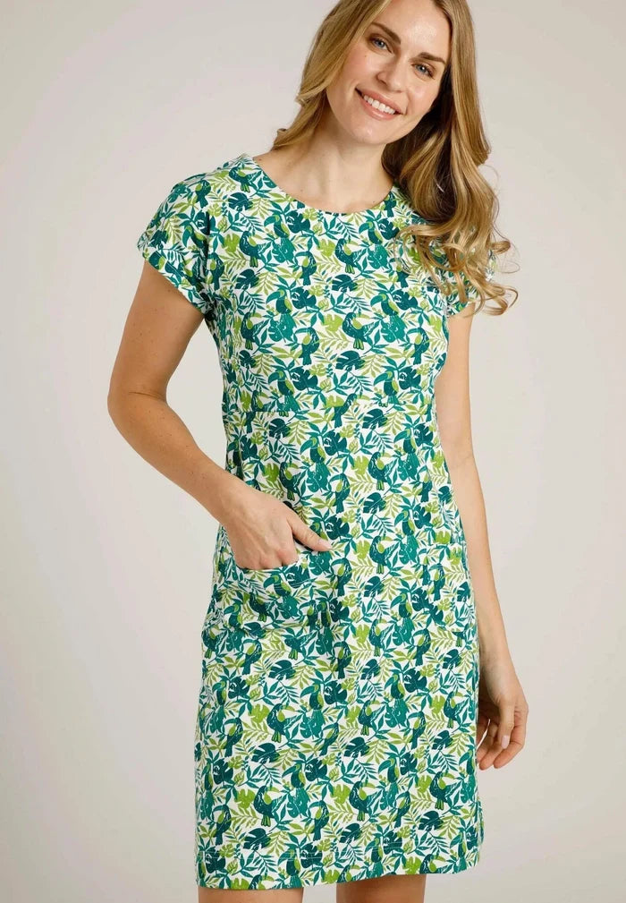 Weird Fish Tallahassee Organic Jersey Dress Kiwi - Boardworx