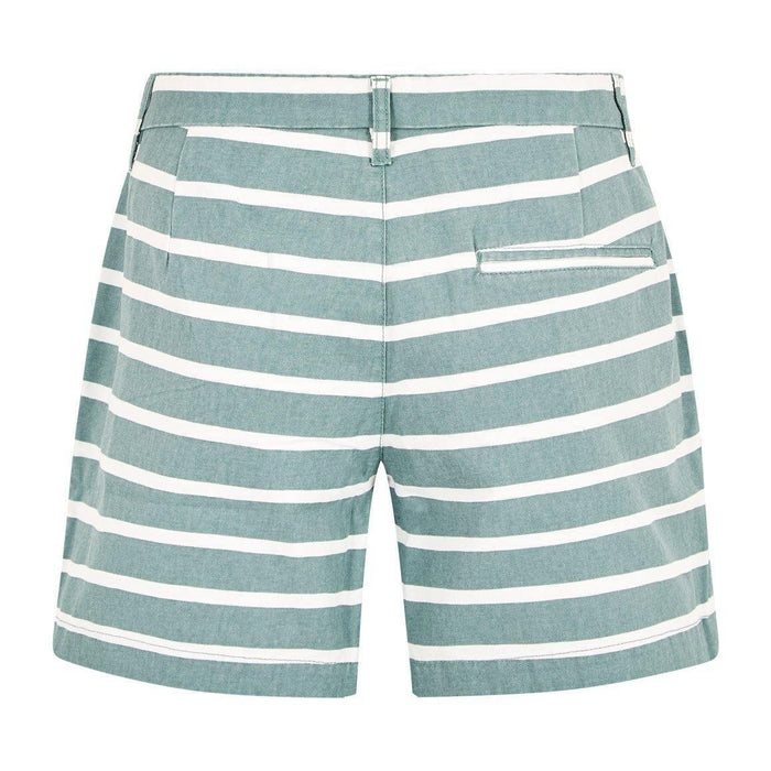 Weird Fish Zula printed cotton shorts in arona color, green with white horizontal stripes