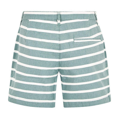 Weird Fish Zula printed cotton shorts in arona color, green with white horizontal stripes