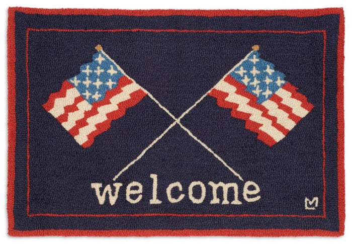 Patriotic Rug New Zealand Wool Rug Designed in Vermont Flagman of America