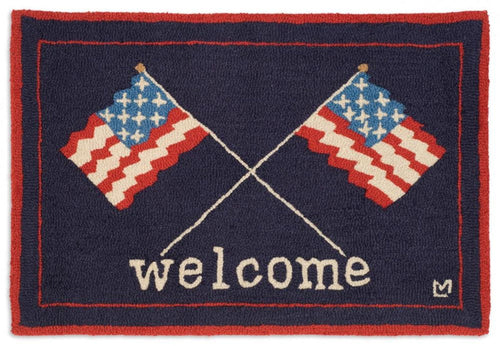 Patriotic Rug New Zealand Wool Rug Designed in Vermont Flagman of America