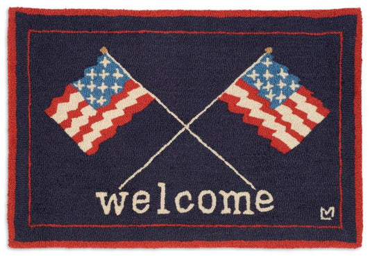 Patriotic Rug New Zealand Wool Rug Designed in Vermont Flagman of America