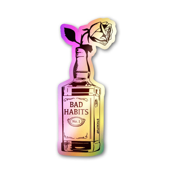 Whiskey Rose Holographic Stickers - Holographic stickers | STICK IT UP