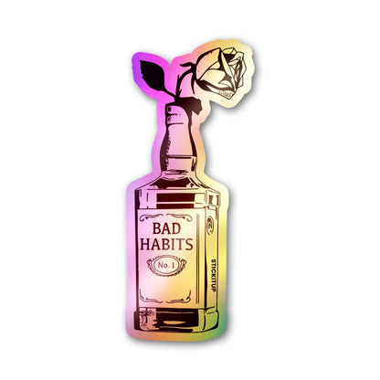 Whiskey Rose Holographic Stickers - Holographic stickers | STICK IT UP