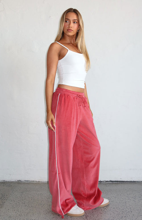 Soul Fire Velour Pants Red