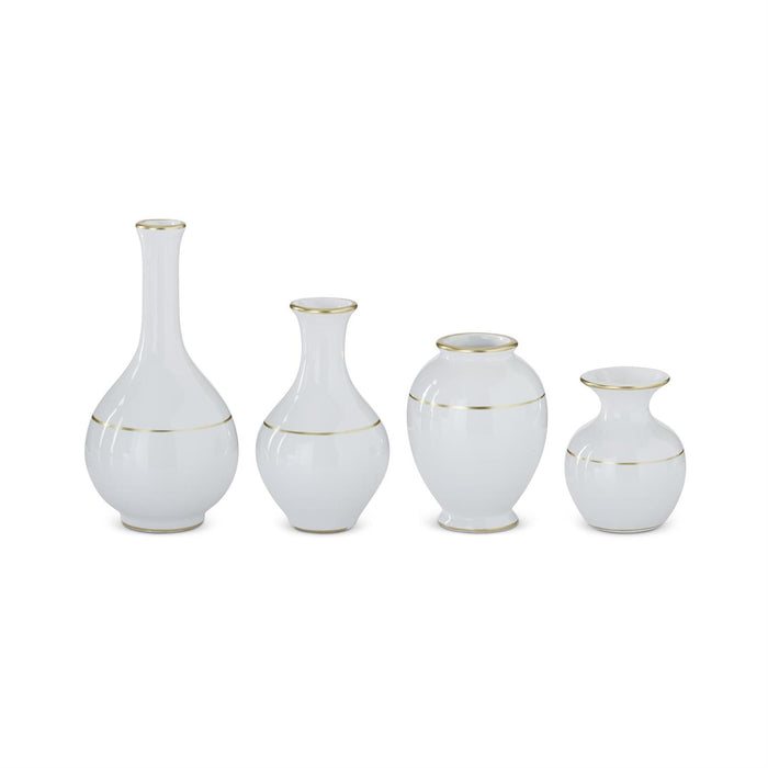 White with Gold Trim Ceramic Bud Vase