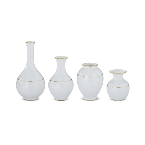 White with Gold Trim Ceramic Bud Vase