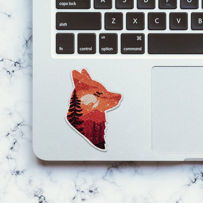 Wild Wolf Glitter Sticker - Glitter Stickers | STICK IT UP