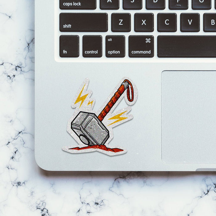 Worthy Hammer Glitter Sticker - Glitter Stickers | STICK IT UP