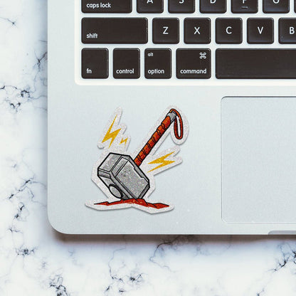 Worthy Hammer Glitter Sticker - Glitter Stickers | STICK IT UP