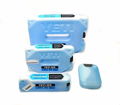 YETI ICE freezer packs in various sizes for coolers, blue reusable ice packs by YETI.