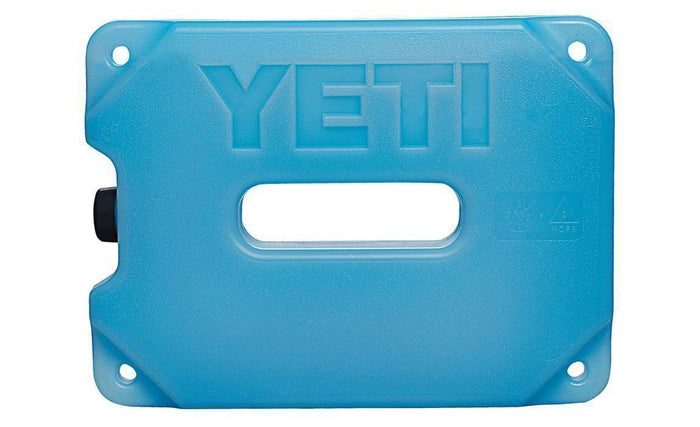 YETI ICE freezer pack for coolers, rectangular blue reusable ice block with handle