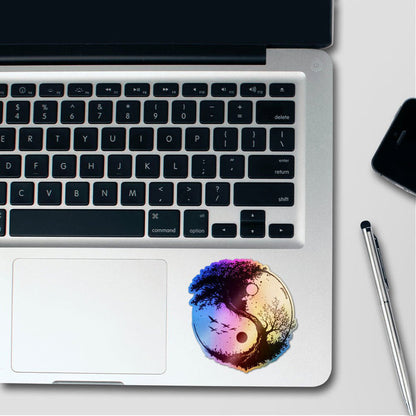 Yin-yang Wood Holographic Stickers - Holographic stickers | STICK IT UP