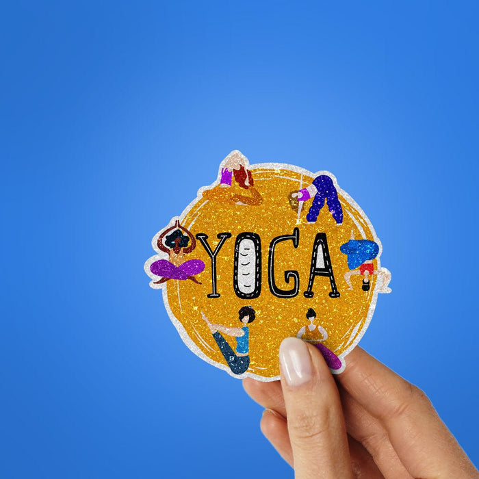 Yoga Glitter Sticker - Glitter Stickers | STICK IT UP