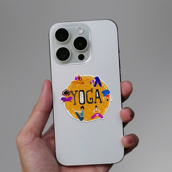 Yoga Glitter Sticker - Glitter Stickers | STICK IT UP